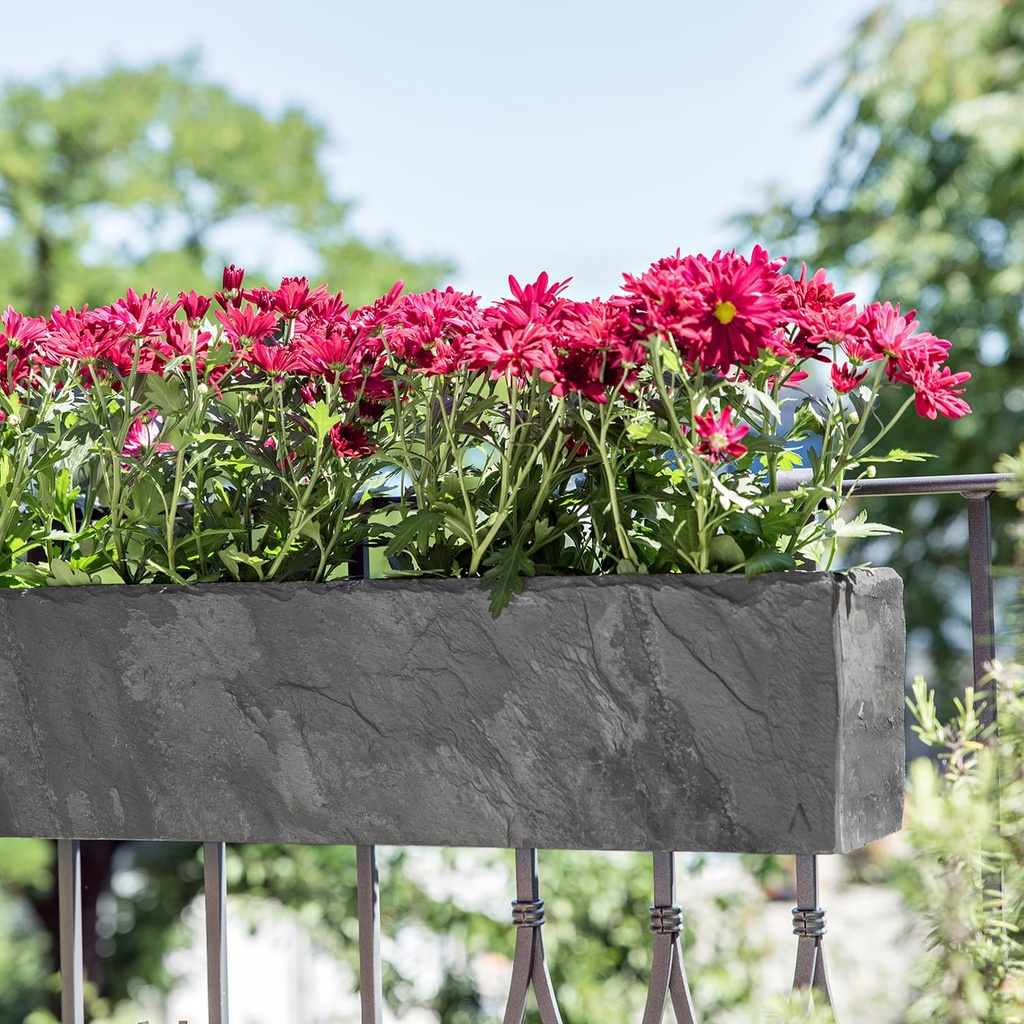 Bloembak groot balkon buiten leisteen antraciet plant JARDI 80 by CLIMAQUA