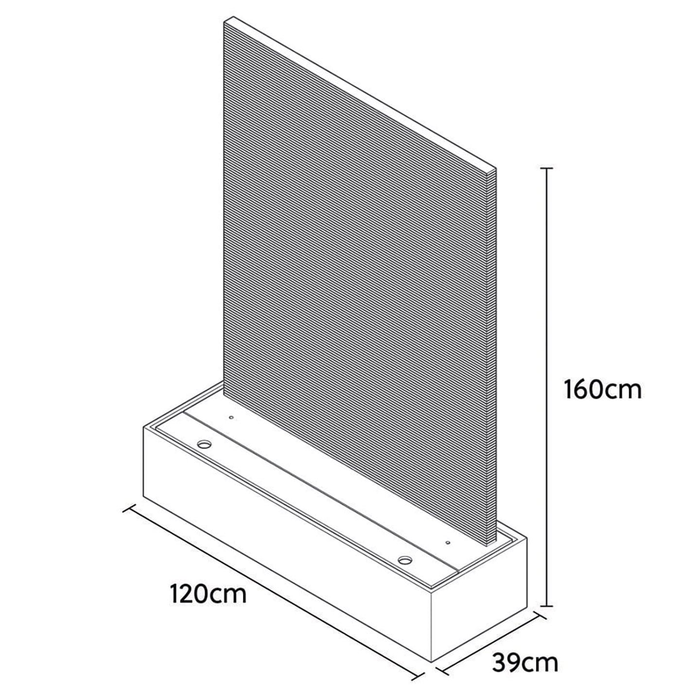 Waterwand leisteen 160 cm LIV Wall CLIMAQUA