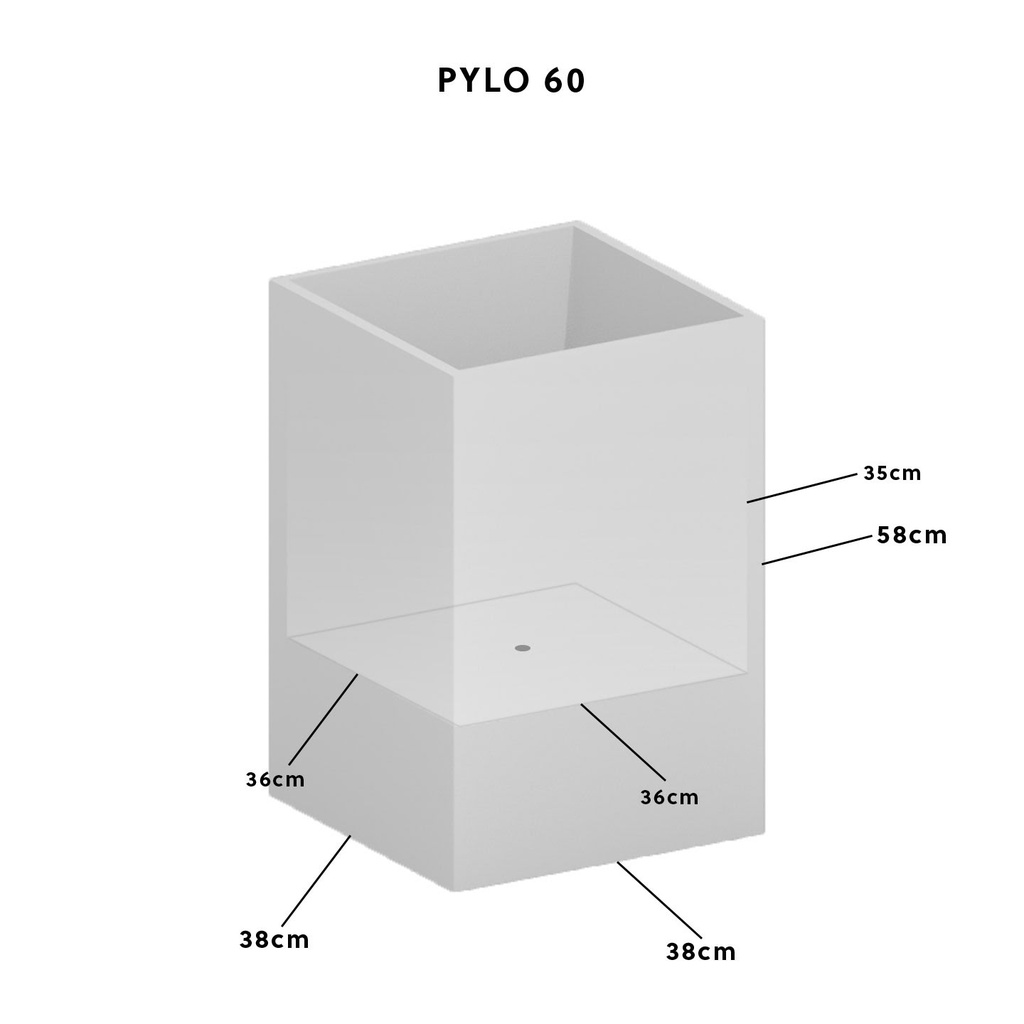 Bloempot PYLO 60 van CLIMAQUa