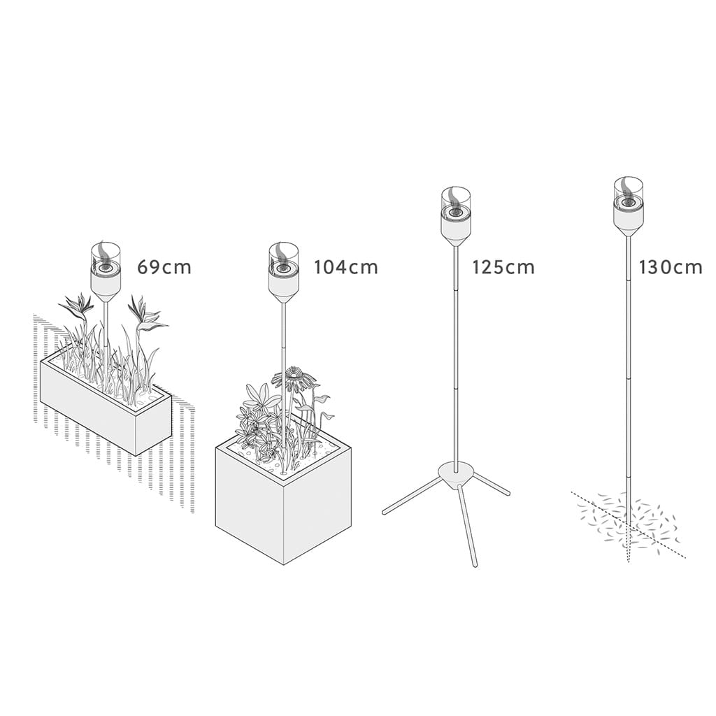 SET: 3x FLAMBO S Muskat Tuinfakkel Ethanol Vuur