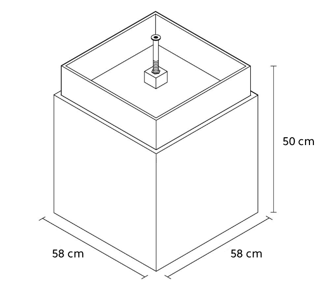 CLIMAQUA Vida 60 Antraciet Afmetingen