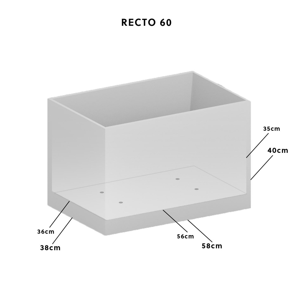 Bloembak RECTO 60 Roestige CLIMAQUA