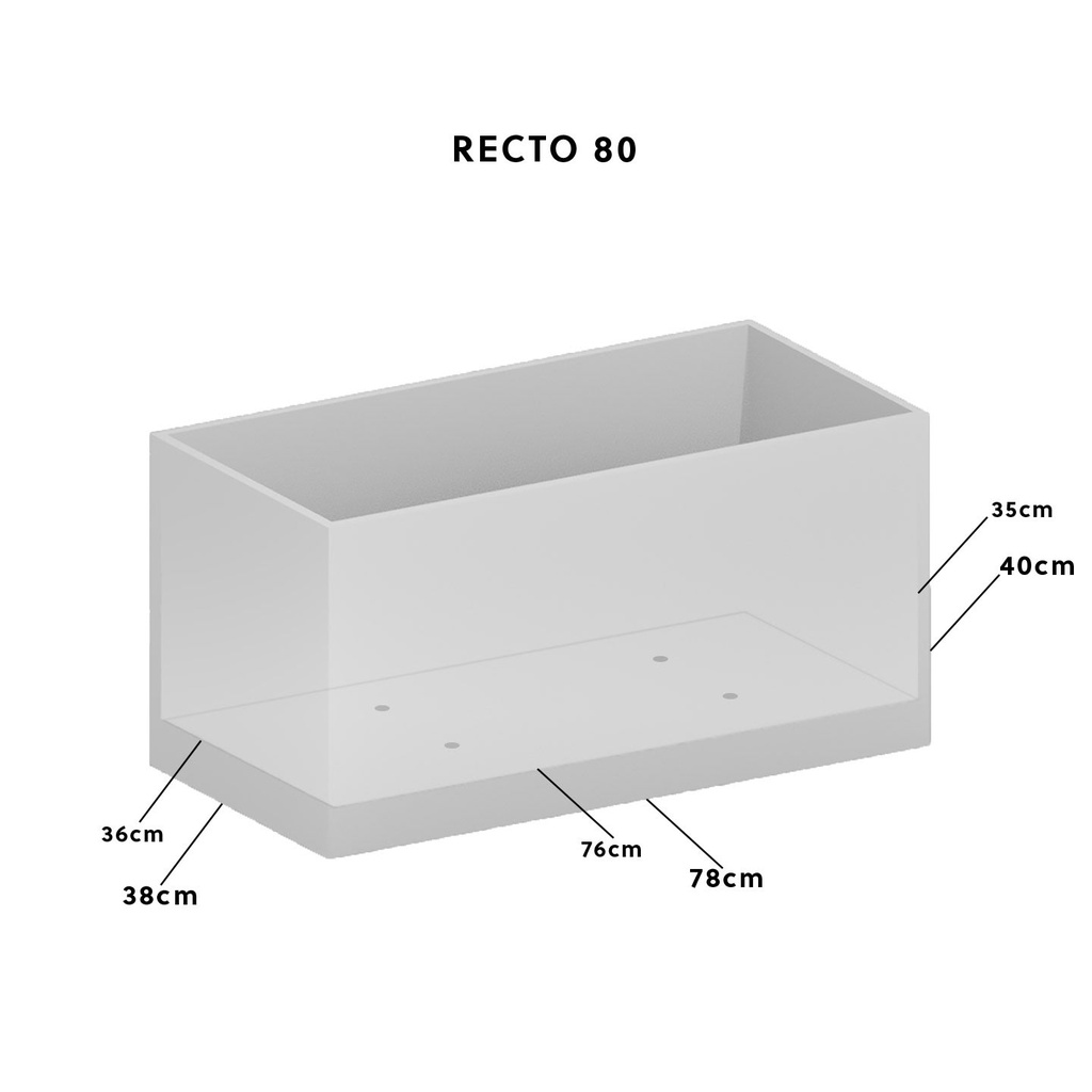 Bloembak RECTO 80 CLIMAQUA