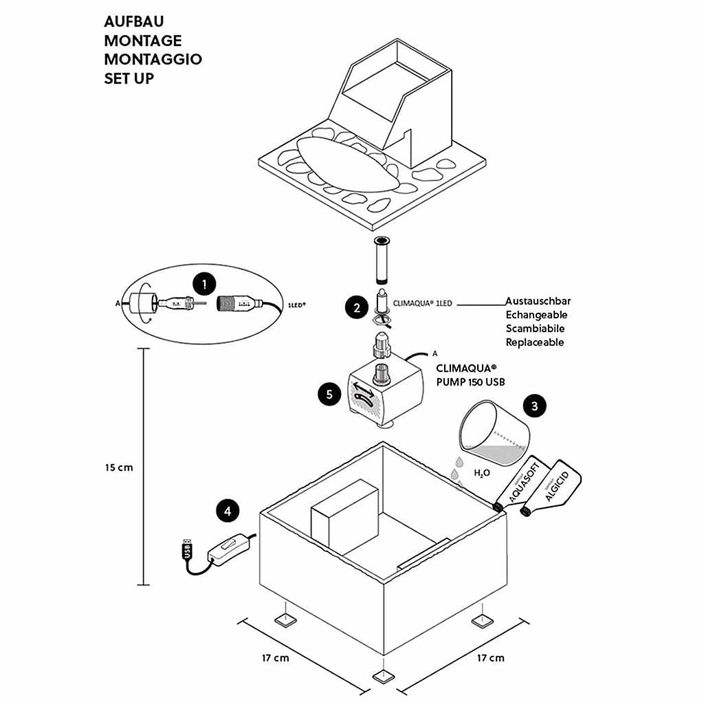 CLIMAQUA fonteinen tafelmodel SAMUI USB