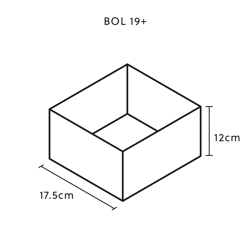 Cachepot hoekig antraciet 17,5 cm BOL 19+ antraciet van CLIMAQUA